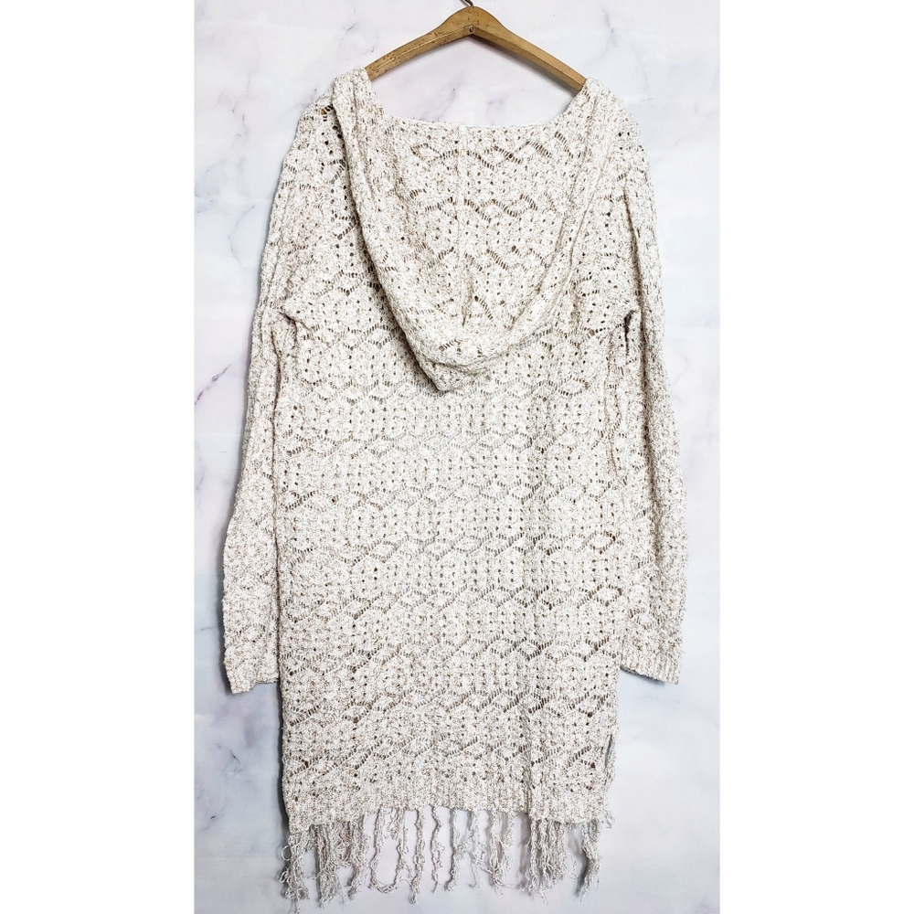 ❌SOLD❌Boho Fringe Cardigan Hood Small NWOT - Picture 3 of 5